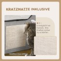 Kassimaja kraapimispinna ja mängupalliga, pruun, valge ja beež