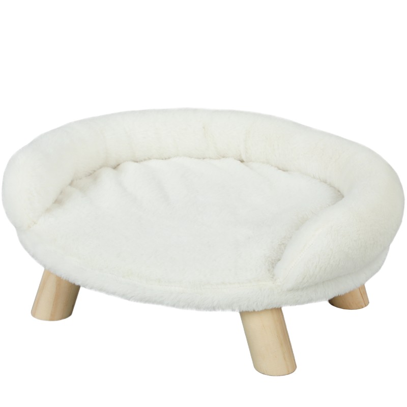 Lemmiklooma voodi kuni 5 kg kassidele ja koertele, kreemvalge, 47 × 40 × 20 cm