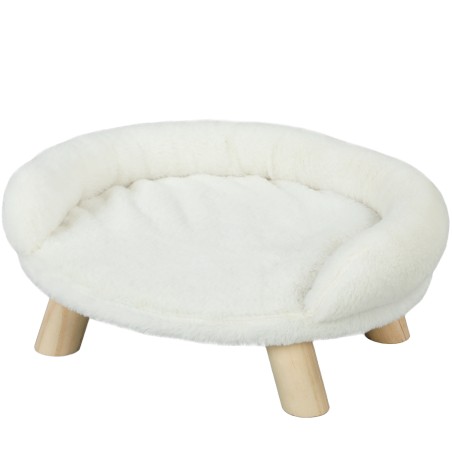Lemmiklooma voodi kuni 5 kg kassidele ja koertele, kreemvalge, 47 × 40 × 20 cm