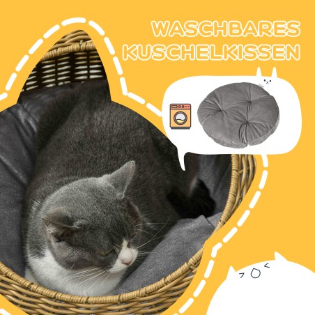 Kassi pesa pestava padjaga, kuni 4 kg, kunstrotangist, helepruun