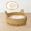 Rotangist kassikorv eemaldatava padjaga, kuni 10 kg, helepruun