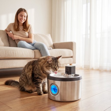 Juhtmevaba roostevabast terasest kassipurskkaev 4 l, LED-valgustusega