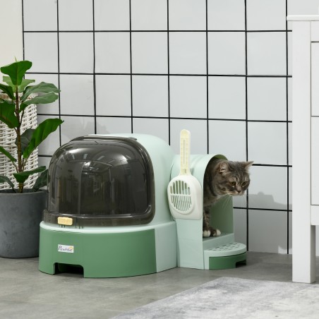 Kassiliivakast eemaldatava katte, kahe põhjavanni ja kulbiga, roheline-must