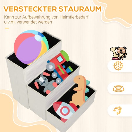 Kokkupandav 3-astmeline lemmikloomatrepp väikestele ja eakatele loomadele, valge