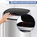 48 l sensoriga automaatne roostevabast terasest prügikast, hõbedane