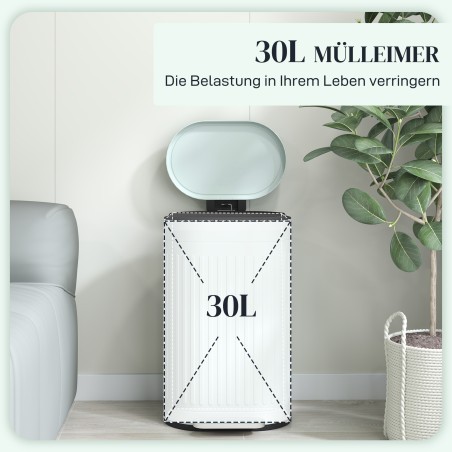 30-liitrine pedaaliga prügikast Soft-Close-kaane ja eemaldatava sisekastiga, roheline