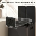 Kahekambriline prügikast, 2 × 28 l, pedaaliga, roostevaba teras, must