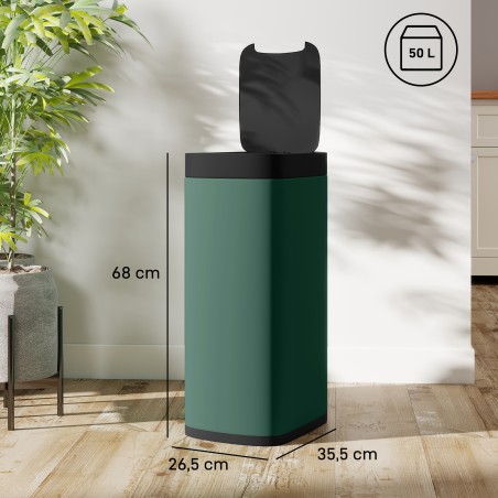 Anduriga köögiprügikast, 50 l, kontaktivaba ja sõrmejäljekindel