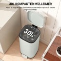 30 l köögiprügikast pedaali, kaane ja pehme sulgumisega