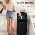 55-liitrine must roostevabast terasest sensoriga prügikast