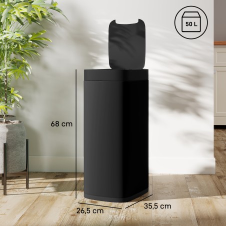 Anduriga köögiprügikast, 50 l, kontaktivaba ja sõrmejäljekindel