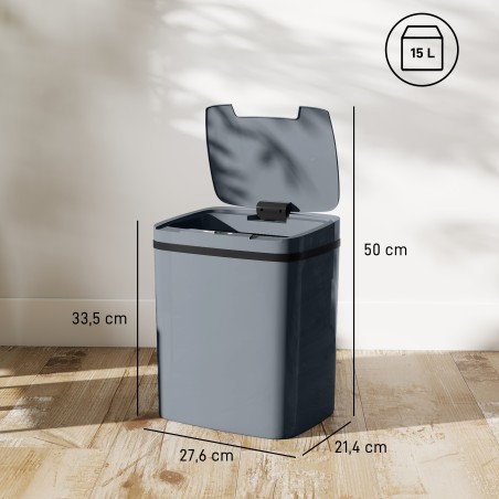 15-liitrine sensoriga automaatne prügikast kahe avamisrežiimiga, hall