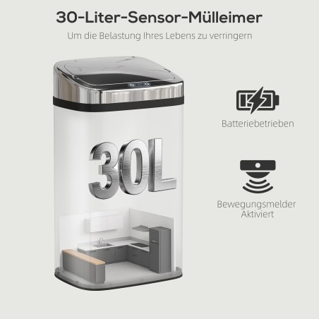 30 l automaatne prügikast liikumisanduriga