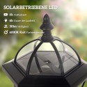 Kaheosalise komplekti päikeseenergial töötavad LED-aiavalgustid, 129 cm, must