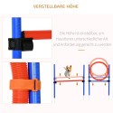 3-osaline koerte agility-komplekt tõkete, slaalomipulkade ja hüpperõngaga