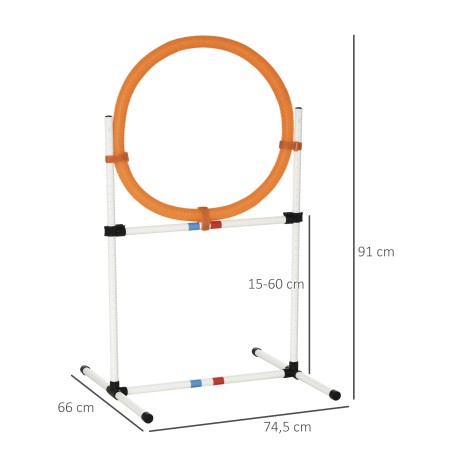 Koerte agility-hüpperõngas 2 ühes koos kandekotiga, 74,5 × 66 × 91 cm