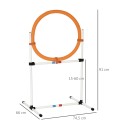 Koerte agility-hüpperõngas 2 ühes koos kandekotiga, 74,5 × 66 × 91 cm