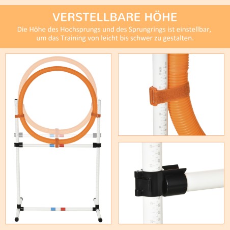 Koerte agility-hüpperõngas 2 ühes koos kandekotiga, 74,5 × 66 × 91 cm