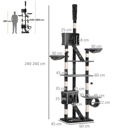 Laeni ulatuv kassipuu 240–260 cm, tumehall