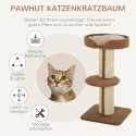 Mitmetasandiline kassipuu sisalpostide, platvormi ja padjaga, 91 cm