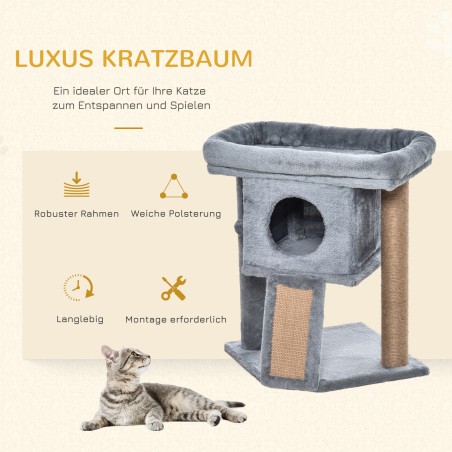 Kassipuu kassikoopa, lamamisplatvormi, kraapimisaluse ja mängupalliga, 57 cm