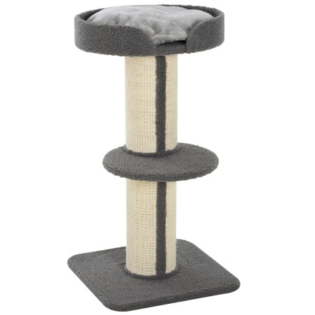 Kassi kraapimispuu platvormide ja patjadega, 91 cm, hall