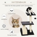 Mitmetasandiline kassipuu sisalpostide ja platvormiga, 72 cm, hall