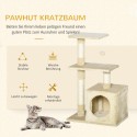 Kassipuu kassikoopa, platvormide ja mängupalliga, kuni 4,5 kg, beež