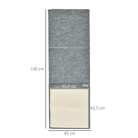 2-osaline sisalist kraapimismatt kassidele, hall, 130 × 45 × 0,3 cm