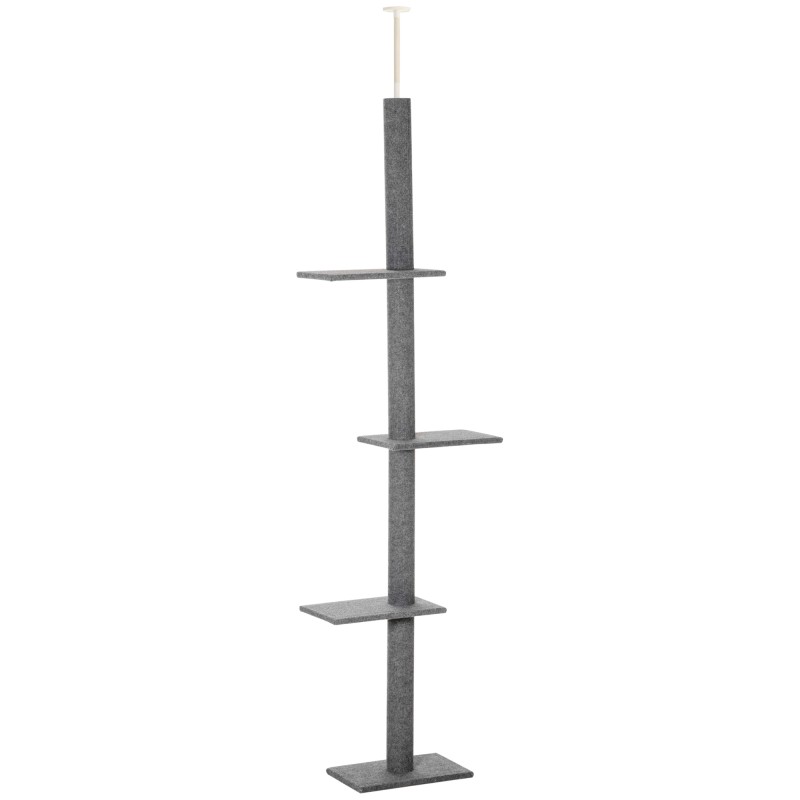 Laest pingutatav kassipuu platvormidega, 228–260 cm, hall