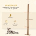 Laest pingutatav 3-tasandiline kassipuu, reguleeritav kõrgus 228–260 cm, helepruun