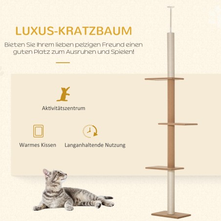 Laest pingutatav 3-tasandiline kassipuu, reguleeritav kõrgus 228–260 cm, khaki