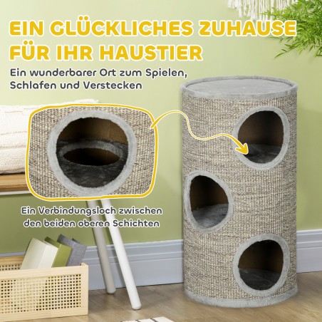 3-tasemeline kasside kraapimistünn sisalist kraapimispinnaga, helehall
