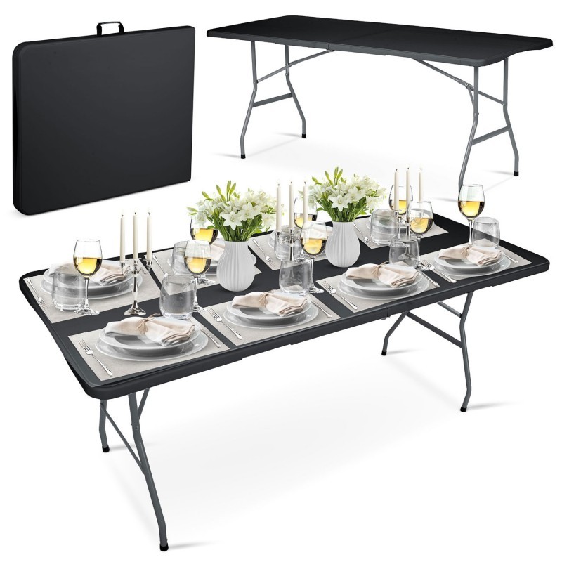 Kokkupandav toitlustus aia laud 180 cm must | FreshDesign.ee