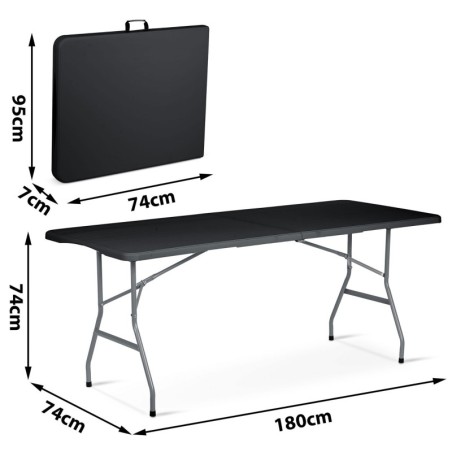 Kokkupandav toitlustus aia laud 180 cm must | FreshDesign.ee