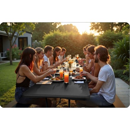 Kokkupandav toitlustus aia laud 180 cm must | FreshDesign.ee