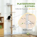 Kassi kraapimispuu 5 tasandi, mänguasja ja sisalpostidega, helehall