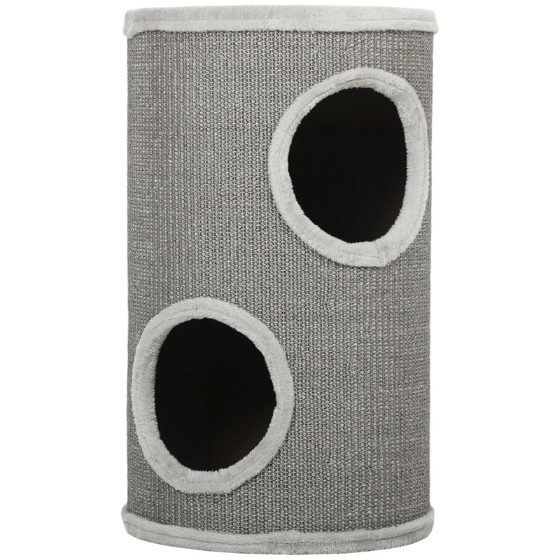 Kahekorruseline kraapimistünn 2 koopaga, 60 cm, helehall
