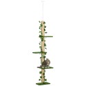 Reguleeritava kõrgusega kasside kraapimispuu 202–242 cm, roheline/kollane