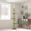 Reguleeritava kõrgusega kasside kraapimispuu 202–242 cm, roheline/kollane
