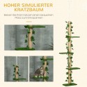 Reguleeritava kõrgusega kasside kraapimispuu 202–242 cm, roheline/kollane