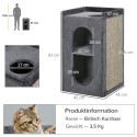 Kraapimistünn 2 kassikoopa ja lamamispinnaga, hall/naturaalne