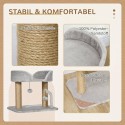 Kassipuu 42 cm džuudist kraapimisposti ja platvormiga, hall