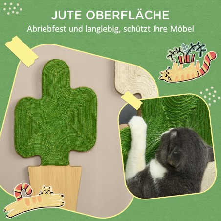 2-osaline kaktusekujuline kraapimispostide komplekt seinale, 30 × 60 cm