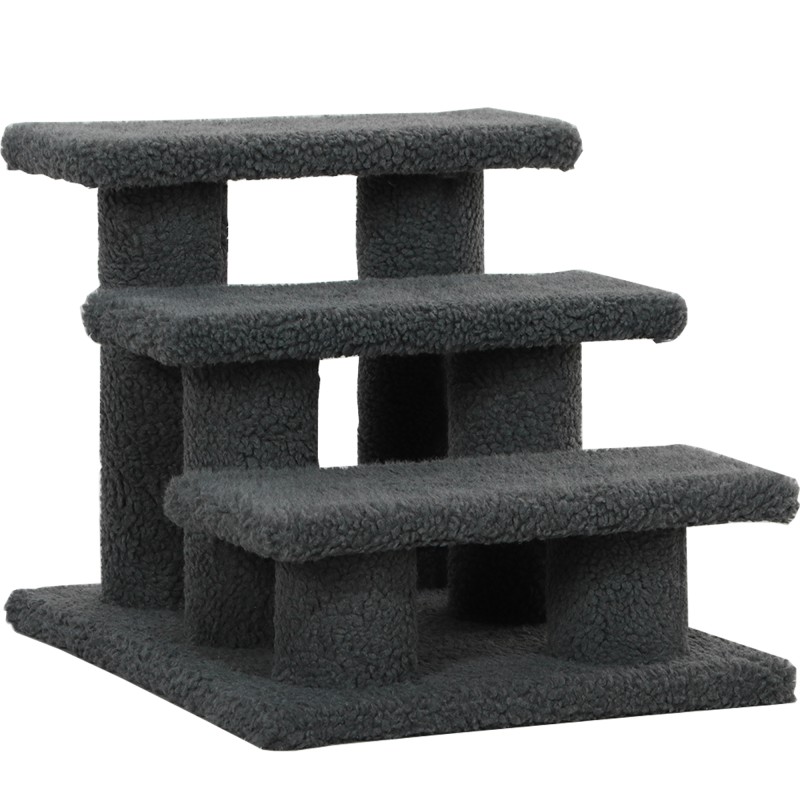 Kolmeastmeline kassitrepp lemmikloomale, 45 × 35 × 34 cm, tumehall