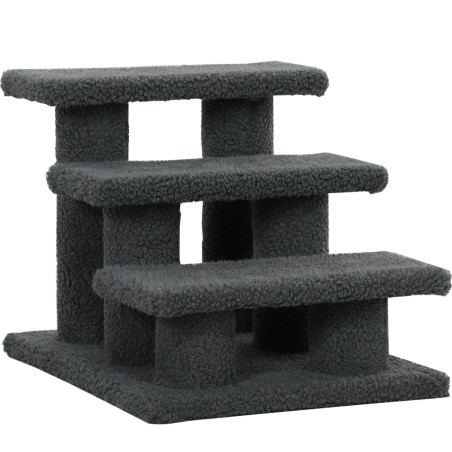 Kolmeastmeline kassitrepp lemmikloomale, 45 × 35 × 34 cm, tumehall