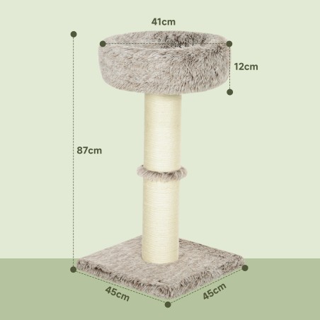 Kassipuu 87 cm paksu kraapimisposti ja plüüsist pesaga, pruun