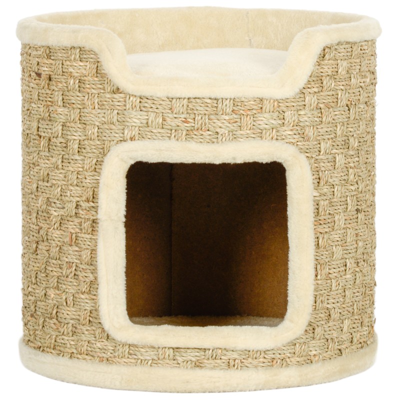 Kassi kraapimispuu mängu- ja puhkealaga, kuni 5 kg, khaki-beež