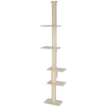 Reguleeritava kõrgusega kassipuu 225–275 cm, kreemvalge