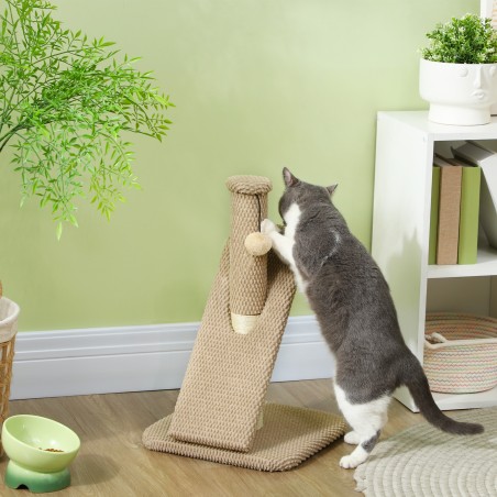 54 cm kassikraapimispuu mängupalli ja sisalkattega, helepruun